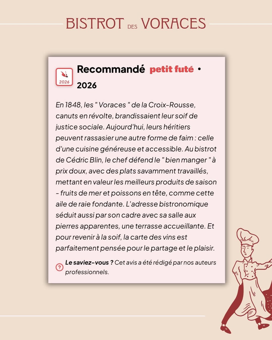 Bistrot des Voraces sur Instagram